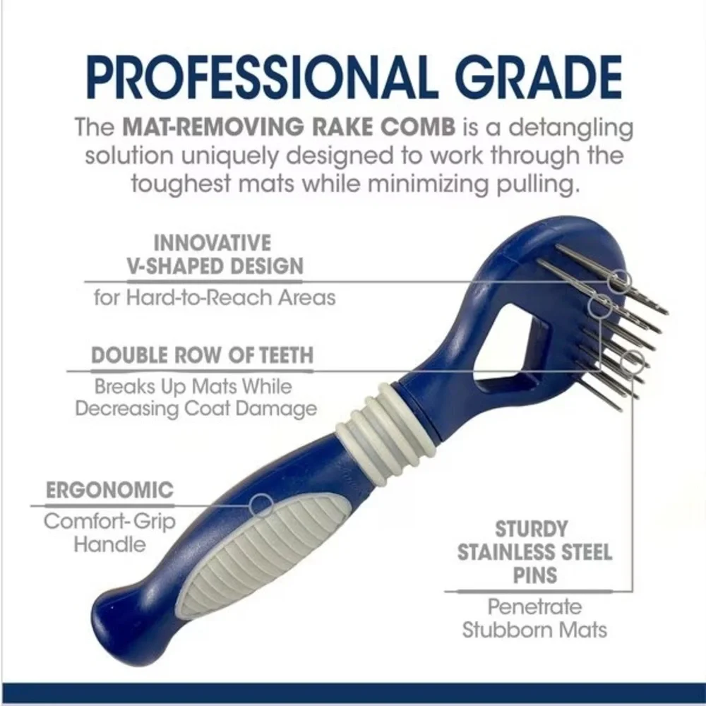 Four Paws Magic Coat Professional Dog Cat Instant Mat & Tangle Remover Rake Comb